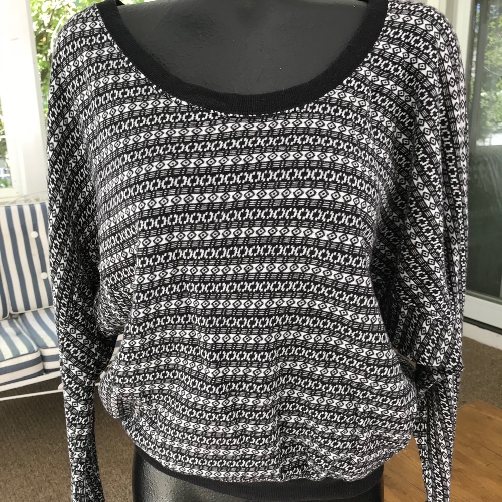 Black and white light sweater